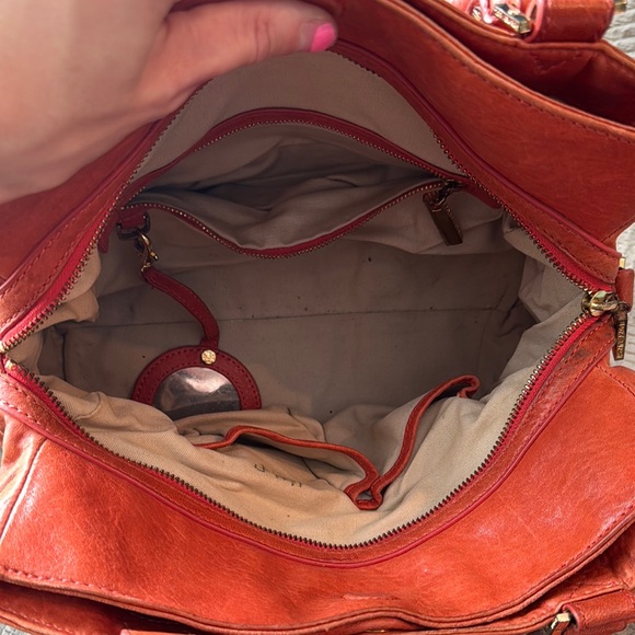 Tory Burch Orange Leather Handbag and Wallet Set - Picture 9 of 12